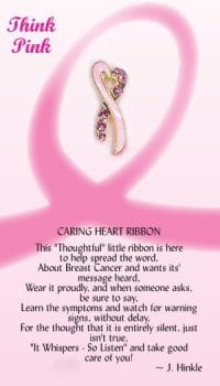 Caring Heart Ribbon Pin
