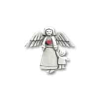 Pewter Pin Angel with child
