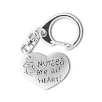 Pewter Keychain Nurses Are All Heart