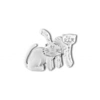 Pewter Pin Two Cats