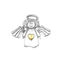 Pewter Pin Angel with gold heart