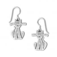Pewter Earrings Cat with whiskers
