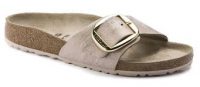 Madrid Big Buckle Washed Metallic Rose Gold Suede Leather NARROW