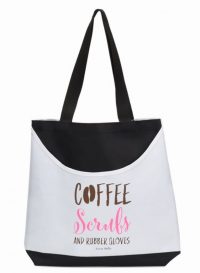 Coffee Scrubs & Rubber Gloves Scoop Tote