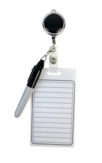 ID Avenue Dry Erase Board, Marker, & Badge Reel Set