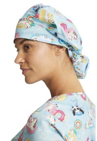 Cherokee Prints Bouffant Scrub Hat with Buttons